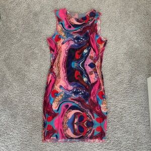 SHEIN sheer printed dress